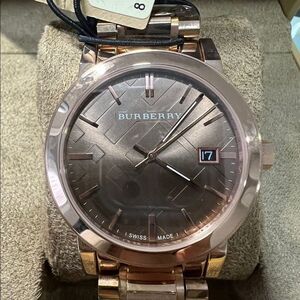 NIB Brown Dial Rose Gold Burberry Watch